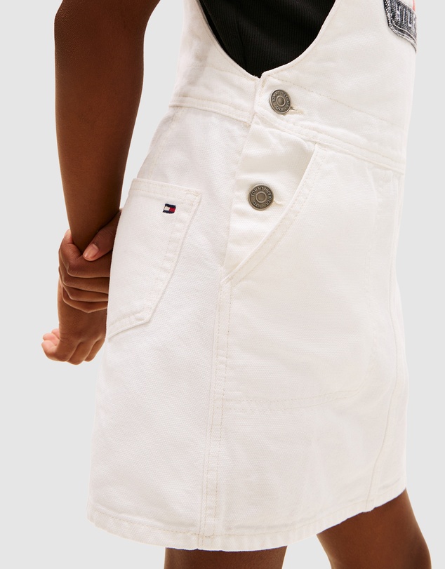 Tommy Hilfiger - Heritage Logo Pocket Denim Dungaree Dress - Teens