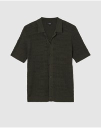 Politix - Wave Knit Button Down Short Sleeve Shirt