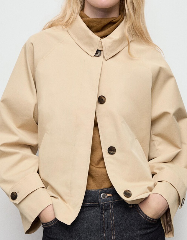 M.N.G - Short Oversized Trench Coat With Epaulettes