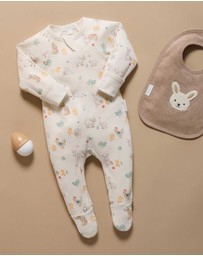 Purebaby - Bunny Cheer Thick Zip Growsuit -Kids-Babies