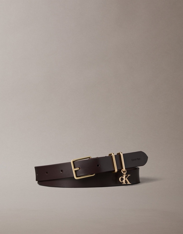 Calvin Klein - Leather Signature Logo Charm Belt