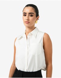 Forcast - Kia Cotton Sleeveless Shirt