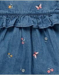 Purebaby - Denim Embroidered Dress -Kids-Babies