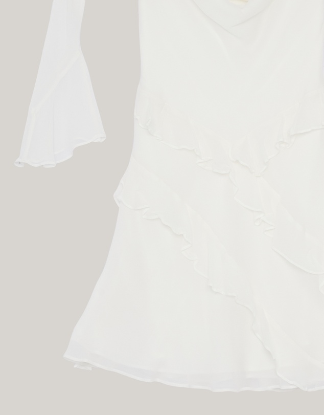Revibe - Repaired Shona Joy Lira Long Sleeve Ruffle Mini Dress - AU 10