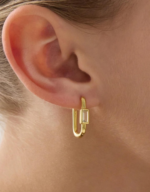 Najo - Skye Yellow Gold Cubic Zirconia Earring