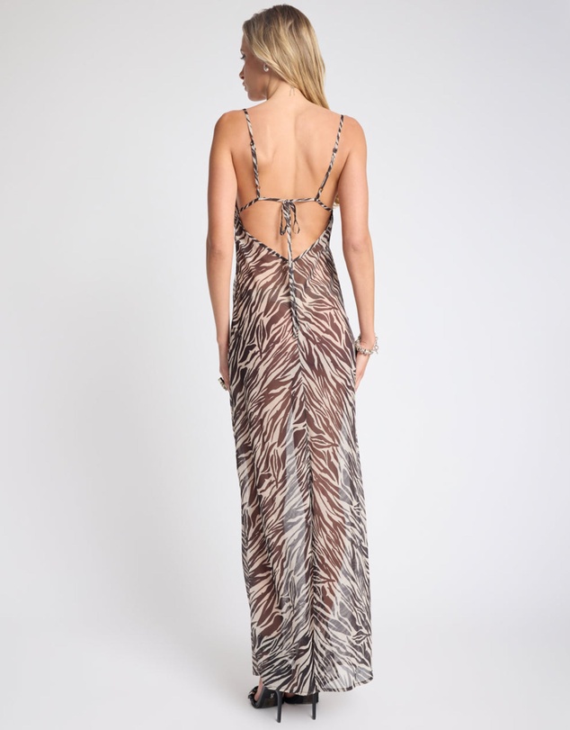 ONE TEASPOON - Jagger Maxi Slip Dress - Zebra Print