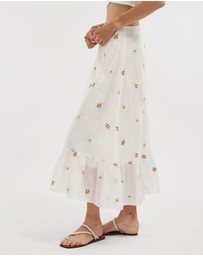 Amelius - Monique Cross Stitch Midi Skirt