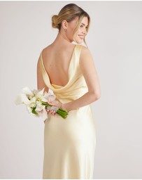Six Stories - Cowl Back Satin Bridesmaid Dress