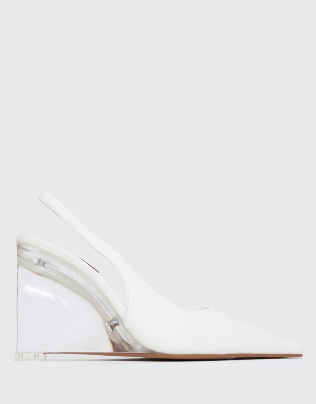 Betts - Kane Pointy Toe Slingback Wedge Shoes