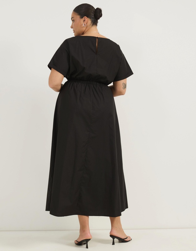 Atmos&Here Curvy - Elena Cotton Poplin Midi Dress