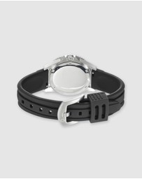 Maxum - Liberty Black Dial With Black Silicone Strap & Silver Tone Case
