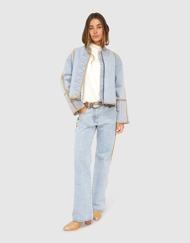 Belle & Bloom - Free And Forward Quilted Denim Jacket