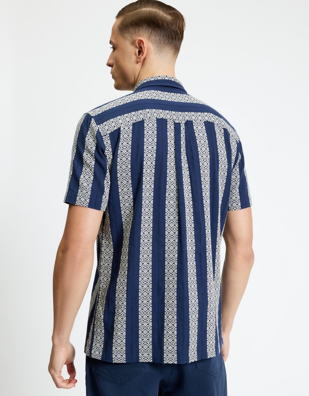 Ben Sherman - Block Geo Jacquard Stripe Short Sleeve Shirt