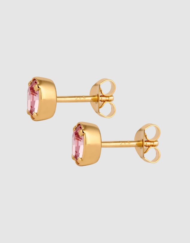 Elli Jewelry - Crystal Oval Stud Earrings in Gold-Plated 925 Silver