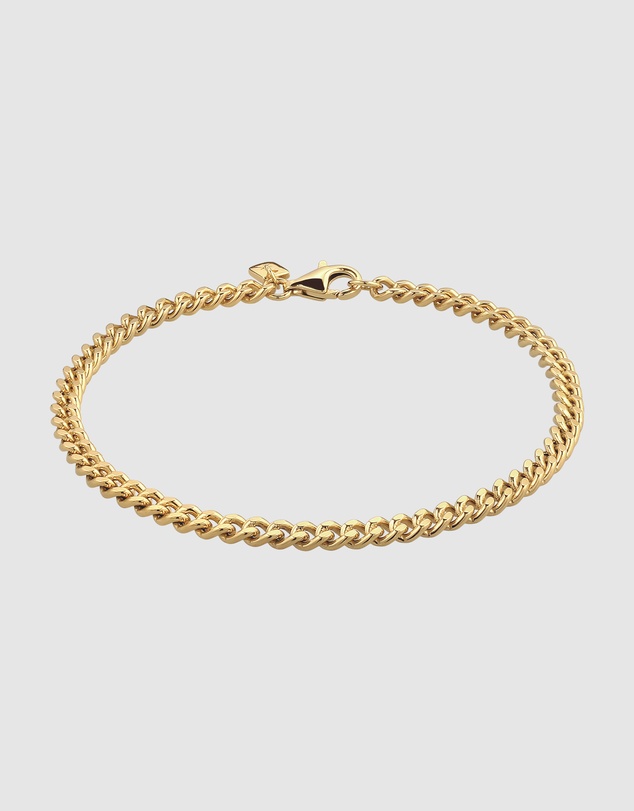 Kuzzoi - ICONIC EXCLUSIVE - Classic Curb Chain Bracelet in Gold-Plated 925 Sterling Silver