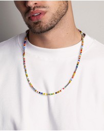 Nialaya Jewellery - Men's Assorted Vintage Trifocal Beaded Necklace