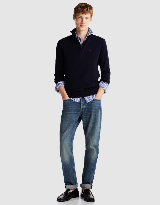 Tommy Hilfiger - Half-Zip Mock Turtleneck Jumper