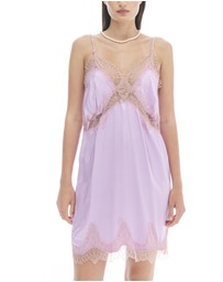 THE TALES - Satin and Lace Slip Dress