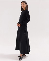 Cloth & Co. - The Poplin Maxi Skirt Black