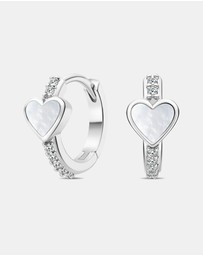 Mestige Kids - Amour Heart Hoops - Silver Plated
