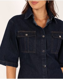 Petal & Pup - Rev Mini Dress - Dark Denim