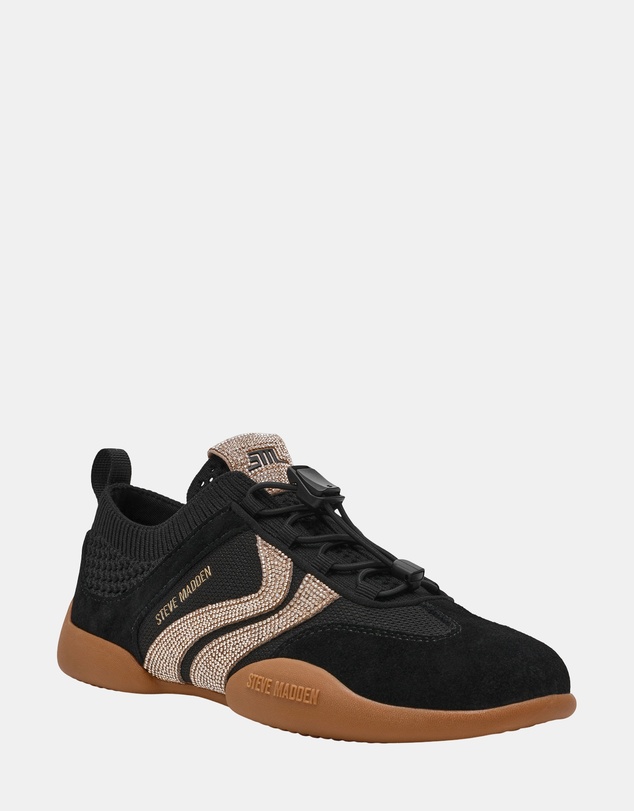 Steve Madden - Biscotti-R Black/Gold Sneakers