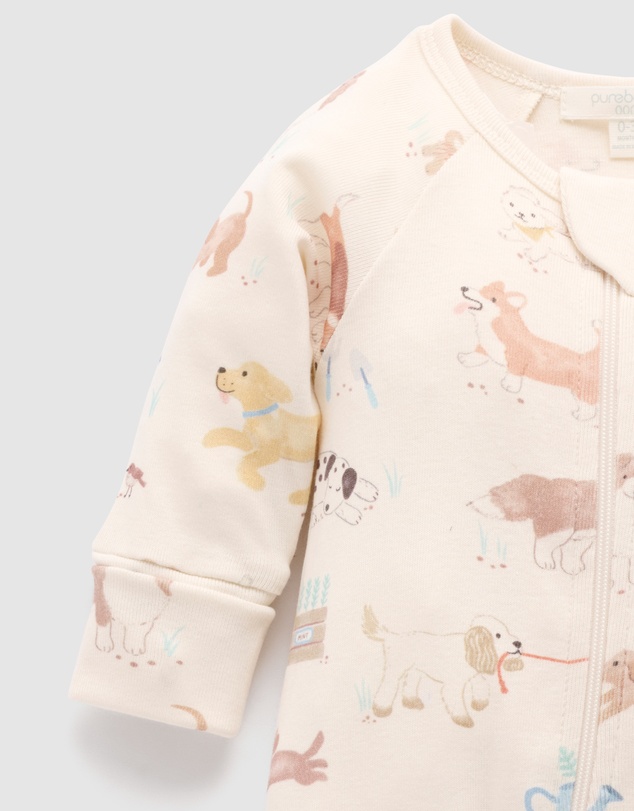 Purebaby - Printed Zip Growsuit-Kids-Babies