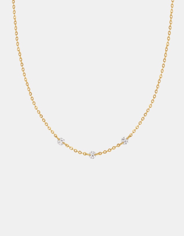 SAINT VALENTINE - Floating Stone Necklace - Gold