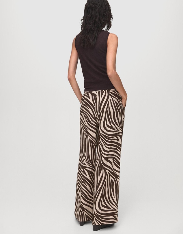 M.N.G - Straight-Leg Zebra-Print Pleated Trousers