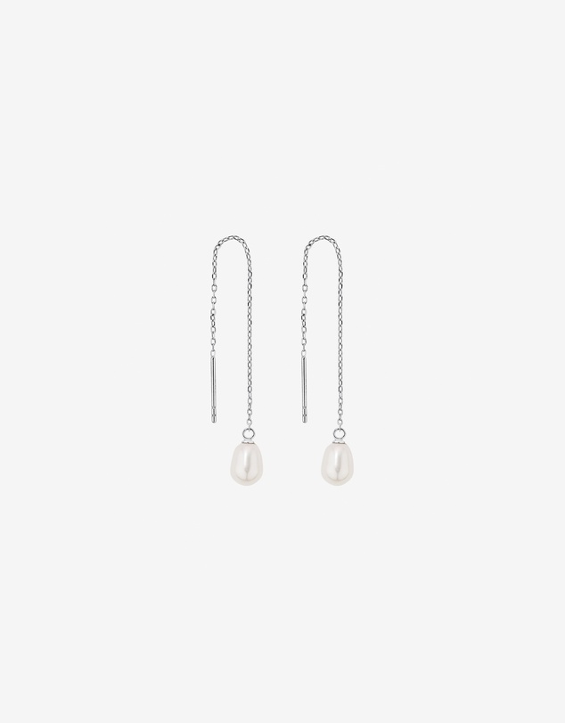 Michael Hill - 6mm Threader Earrings with Cultured Freshwater Pearls in Sterling Silver