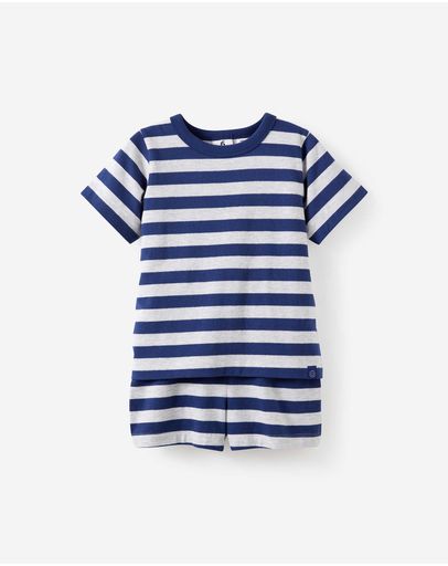 BOBBI STRIPE GREY MARLEDENIM NAVY