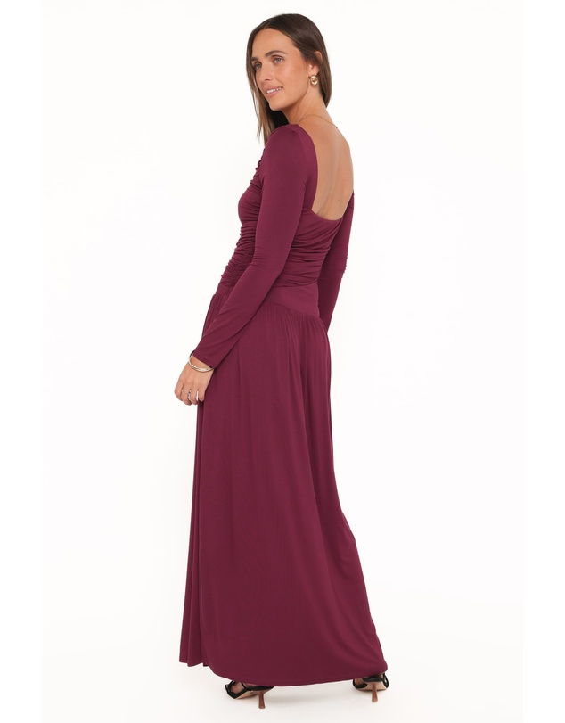 Petal & Pup - Shirley Long Sleeve Maxi Dress - Burgundy