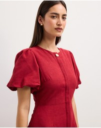 The Fated - Maren Puff Sleeve Midi Dress