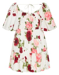 City Chic - Mindy Print Babydoll Mini Dress