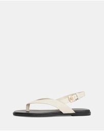 Tommy Hilfiger - Leather Color-Blocked Square Toe Sandals - Women's