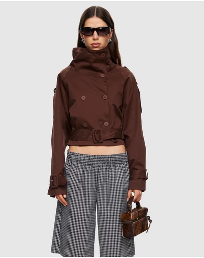 Lioness - Blanc Cropped Trench Coat
