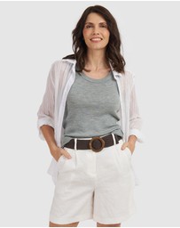 CAMIXA - Crinkle Oversized Linen Shirt