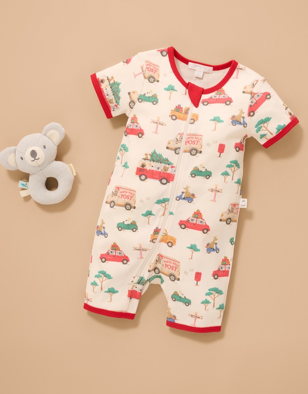 Purebaby - Short Sleeve Zip Growsuit-Kids-Babies