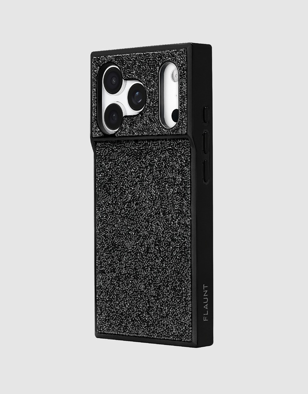 Flaunt - Flaunt Square Elegance Black Crystal MagSafe Case for iPhone 18 Pro Max / 17 Pro Max