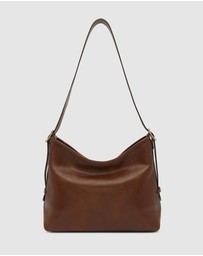 Republic of Florence - Sophia Matt Brown Leather Shoulder Bag