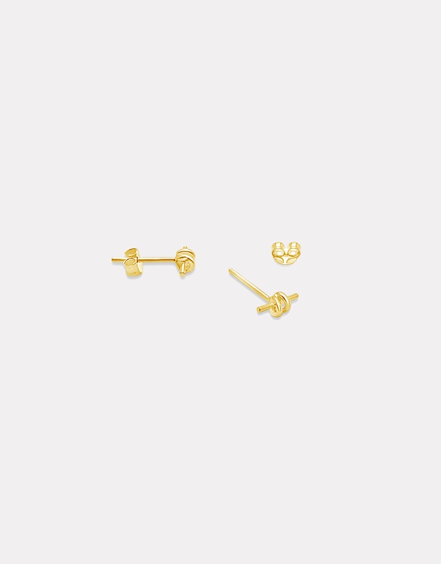 Ichu - Knotted Bar Earrings Gold