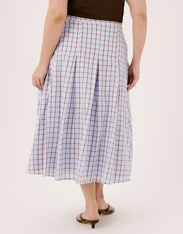 Atmos&Here Curvy - Rubi Check Midi Skirt