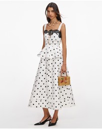 Self Portrait - Polka Dot Linen Midi Dress