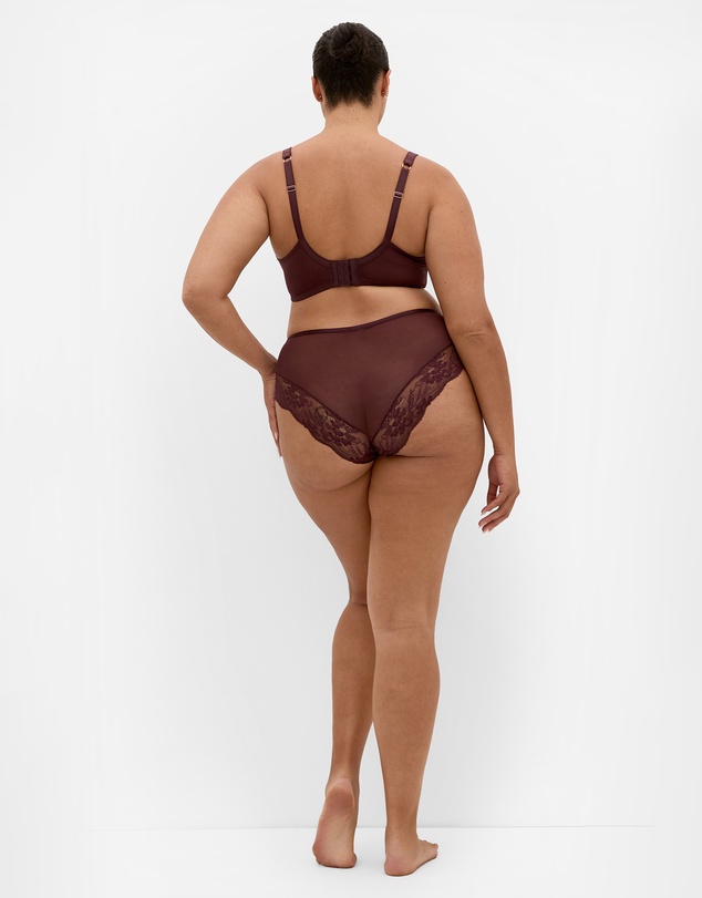 City Chic - Plus size Helena Underwire Bra - bordeaux