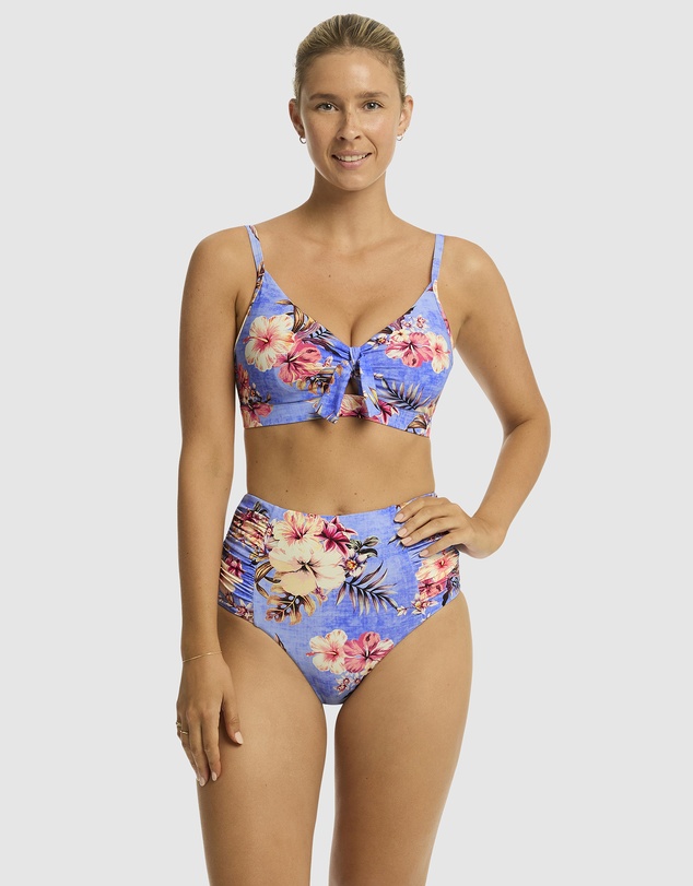 Sea Level Australia - Blue Hawaii High Waist Gathered Side Pant