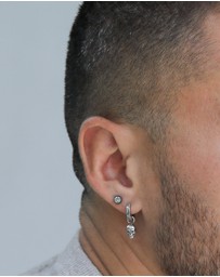Kuzzoi - ICONIC EXCLUSIVE - Crystal Stud Earrings in Oxidised 925 Sterling Silver