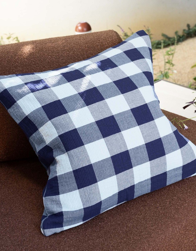 Bambury - Willow Cotton Gingham Square Cushion