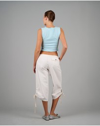 Love and Nostalgia - Big Bully Capri Drawstring Pant - White