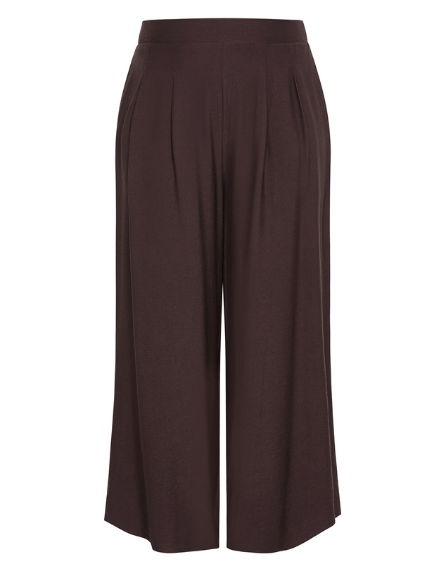 City Chic - Plus size Alexi Wide Leg Pant - chocolate