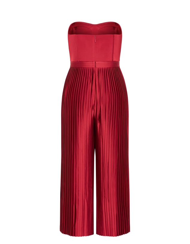 City Chic - Palazzo Pleat Jumpsuit